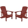 image:imageFlash Furniture Charlestown Commercial Grade IndoorOutdoor Adirondack Chair Weather Resistant Durable Poly Resin Deck and Patio Seating RedRed