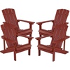 image:imageFlash Furniture Charlestown Commercial Grade IndoorOutdoor Adirondack Chair Weather Resistant Durable Poly Resin Deck and Patio Seating RedRed