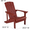image:imageFlash Furniture Charlestown Commercial Grade IndoorOutdoor Adirondack Chair Weather Resistant Durable Poly Resin Deck and Patio Seating RedRed