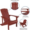 image:imageFlash Furniture Charlestown Commercial Grade IndoorOutdoor Adirondack Chair Weather Resistant Durable Poly Resin Deck and Patio Seating RedRed