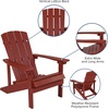 image:imageFlash Furniture Charlestown Commercial Grade IndoorOutdoor Adirondack Chair Weather Resistant Durable Poly Resin Deck and Patio Seating RedRed