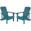 image:imageFlash Furniture Charlestown Commercial Grade IndoorOutdoor Adirondack Chair Weather Resistant Durable Poly Resin Deck and Patio Seating RedSea Foam