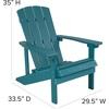 image:imageFlash Furniture Charlestown Commercial Grade IndoorOutdoor Adirondack Chair Weather Resistant Durable Poly Resin Deck and Patio Seating RedSea Foam