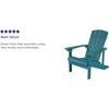 image:imageFlash Furniture Charlestown Commercial Grade IndoorOutdoor Adirondack Chair Weather Resistant Durable Poly Resin Deck and Patio Seating RedSea Foam