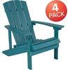 image:imageFlash Furniture Charlestown Commercial Grade IndoorOutdoor Adirondack Chair Weather Resistant Durable Poly Resin Deck and Patio Seating RedSea Foam