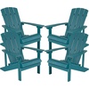 image:imageFlash Furniture Charlestown Commercial Grade IndoorOutdoor Adirondack Chair Weather Resistant Durable Poly Resin Deck and Patio Seating RedSea Foam