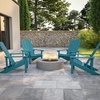 image:imageFlash Furniture Charlestown Commercial Grade IndoorOutdoor Adirondack Chair Weather Resistant Durable Poly Resin Deck and Patio Seating RedSea Foam