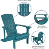 image:imageFlash Furniture Charlestown Commercial Grade IndoorOutdoor Adirondack Chair Weather Resistant Durable Poly Resin Deck and Patio Seating RedSea Foam