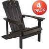image:imageFlash Furniture Charlestown Commercial Grade IndoorOutdoor Adirondack Chair Weather Resistant Durable Poly Resin Deck and Patio Seating RedSlate Gray