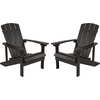 image:imageFlash Furniture Charlestown Commercial Grade IndoorOutdoor Adirondack Chair Weather Resistant Durable Poly Resin Deck and Patio Seating RedSlate Gray
