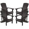 image:imageFlash Furniture Charlestown Commercial Grade IndoorOutdoor Adirondack Chair Weather Resistant Durable Poly Resin Deck and Patio Seating RedSlate Gray