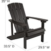 image:imageFlash Furniture Charlestown Commercial Grade IndoorOutdoor Adirondack Chair Weather Resistant Durable Poly Resin Deck and Patio Seating RedSlate Gray