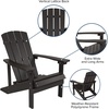 image:imageFlash Furniture Charlestown Commercial Grade IndoorOutdoor Adirondack Chair Weather Resistant Durable Poly Resin Deck and Patio Seating RedSlate Gray