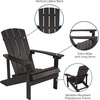 image:imageFlash Furniture Charlestown Commercial Grade IndoorOutdoor Adirondack Chair Weather Resistant Durable Poly Resin Deck and Patio Seating RedSlate Gray