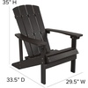 image:imageFlash Furniture Charlestown Commercial Grade IndoorOutdoor Adirondack Chair Weather Resistant Durable Poly Resin Deck and Patio Seating RedSlate Gray