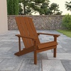 image:imageFlash Furniture Charlestown Commercial Grade IndoorOutdoor Adirondack Chair Weather Resistant Durable Poly Resin Deck and Patio Seating RedTeak