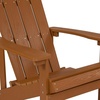 image:imageFlash Furniture Charlestown Commercial Grade IndoorOutdoor Adirondack Chair Weather Resistant Durable Poly Resin Deck and Patio Seating RedTeak