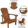 image:imageFlash Furniture Charlestown Commercial Grade IndoorOutdoor Adirondack Chair Weather Resistant Durable Poly Resin Deck and Patio Seating RedTeak