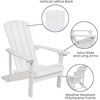 image:imageFlash Furniture Charlestown Commercial Grade IndoorOutdoor Adirondack Chair Weather Resistant Durable Poly Resin Deck and Patio Seating RedWhite