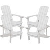 image:imageFlash Furniture Charlestown Commercial Grade IndoorOutdoor Adirondack Chair Weather Resistant Durable Poly Resin Deck and Patio Seating RedWhite