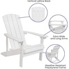 image:imageFlash Furniture Charlestown Commercial Grade IndoorOutdoor Adirondack Chair Weather Resistant Durable Poly Resin Deck and Patio Seating RedWhite
