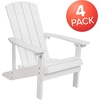 image:imageFlash Furniture Charlestown Commercial Grade IndoorOutdoor Adirondack Chair Weather Resistant Durable Poly Resin Deck and Patio Seating RedWhite