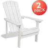 image:imageFlash Furniture Charlestown Commercial Grade IndoorOutdoor Adirondack Chair Weather Resistant Durable Poly Resin Deck and Patio Seating RedWhite