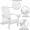 image:imageFlash Furniture Charlestown Commercial Grade IndoorOutdoor Adirondack Chair Weather Resistant Durable Poly Resin Deck and Patio Seating RedWhite