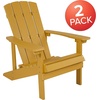 image:imageFlash Furniture Charlestown Commercial Grade IndoorOutdoor Adirondack Chair Weather Resistant Durable Poly Resin Deck and Patio Seating RedYellow