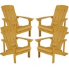 image:imageFlash Furniture Charlestown Commercial Grade IndoorOutdoor Adirondack Chair Weather Resistant Durable Poly Resin Deck and Patio Seating RedYellow
