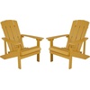 image:imageFlash Furniture Charlestown Commercial Grade IndoorOutdoor Adirondack Chair Weather Resistant Durable Poly Resin Deck and Patio Seating RedYellow