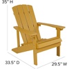 image:imageFlash Furniture Charlestown Commercial Grade IndoorOutdoor Adirondack Chair Weather Resistant Durable Poly Resin Deck and Patio Seating RedYellow