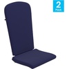 image:imageFlash Furniture Charlestown Set of 2 Adirondack Chair Cushions  Blue Fabric Cushions  2 Thick Padding  IndoorOutdoor  Patio Chair Replacement CushionsBlue