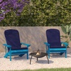 image:imageFlash Furniture Charlestown Set of 2 Adirondack Chairs with Cushions  White Poly Resin Frame  Blue AllWeather Cushions  IndoorOutdoor UseBlue