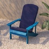 image:imageFlash Furniture Charlestown Set of 2 Adirondack Chairs with Cushions  White Poly Resin Frame  Blue AllWeather Cushions  IndoorOutdoor UseBlue