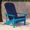 image:imageFlash Furniture Charlestown Set of 2 Adirondack Chairs with Cushions  White Poly Resin Frame  Blue AllWeather Cushions  IndoorOutdoor UseBlue