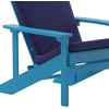 image:imageFlash Furniture Charlestown Set of 2 Adirondack Chairs with Cushions  White Poly Resin Frame  Blue AllWeather Cushions  IndoorOutdoor UseBlue