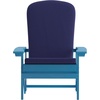 image:imageFlash Furniture Charlestown Set of 2 Adirondack Chairs with Cushions  White Poly Resin Frame  Blue AllWeather Cushions  IndoorOutdoor UseBlue