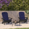 image:imageFlash Furniture Charlestown Set of 2 Adirondack Chairs with Cushions  White Poly Resin Frame  Blue AllWeather Cushions  IndoorOutdoor UseSlate GrayBlue