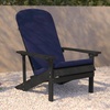 image:imageFlash Furniture Charlestown Set of 2 Adirondack Chairs with Cushions  White Poly Resin Frame  Blue AllWeather Cushions  IndoorOutdoor UseSlate GrayBlue
