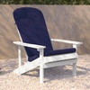 image:imageFlash Furniture Charlestown Set of 2 Adirondack Chairs with Cushions  White Poly Resin Frame  Blue AllWeather Cushions  IndoorOutdoor UseWhiteBlue