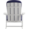 image:imageFlash Furniture Charlestown Set of 2 Adirondack Chairs with Cushions  White Poly Resin Frame  Blue AllWeather Cushions  IndoorOutdoor UseWhiteBlue