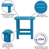 image:imageFlash Furniture Charlestown Tiered Commercial Poly Resin Adirondack Side Table  Lime Green  AllWeather  IndoorOutdoorBlue