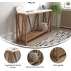image:imageFlash Furniture Charlotte Farmhouse 2Tier Console Table  Warm Oak Finish Engineered Wood Frame  Concrete Finish Tabletop  For Entryway or Living RoomMarble TopWarm Oak Frame