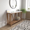 image:imageFlash Furniture Charlotte Farmhouse 2Tier Console Table  Warm Oak Finish Engineered Wood Frame  Concrete Finish Tabletop  For Entryway or Living RoomMarble TopWarm Oak Frame