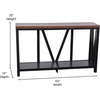 image:imageFlash Furniture Charlotte Farmhouse 2Tier Console Table  Warm Oak Finish Engineered Wood Frame  Concrete Finish Tabletop  For Entryway or Living RoomWalnut TopBlack Frame