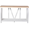 image:imageFlash Furniture Charlotte Farmhouse 2Tier Console Table  Warm Oak Finish Engineered Wood Frame  Concrete Finish Tabletop  For Entryway or Living RoomWarm Oak TopWhite Frame