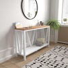 image:imageFlash Furniture Charlotte Farmhouse 2Tier Console Table  Warm Oak Finish Engineered Wood Frame  Concrete Finish Tabletop  For Entryway or Living RoomWarm Oak TopWhite Frame