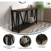 image:imageFlash Furniture Charlotte Farmhouse 2Tier Console Table  Warm Oak Finish Engineered Wood Frame  Concrete Finish Tabletop  For Entryway or Living RoomWalnut TopBlack Frame