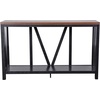 image:imageFlash Furniture Charlotte Farmhouse 2Tier Console Table  Warm Oak Finish Engineered Wood Frame  Concrete Finish Tabletop  For Entryway or Living RoomWalnut TopBlack Frame